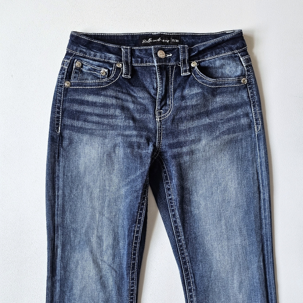 Stella in Dreams Bootcut Jeans 11/30 Mid Rise Embellished Western Y2K Bling - Picture 2 of 16